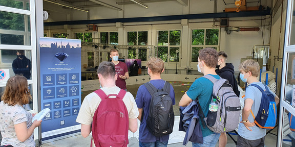 Guests being introduced at the experimental hall