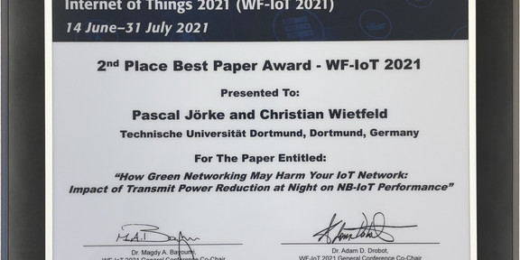 Best paper awards certificate