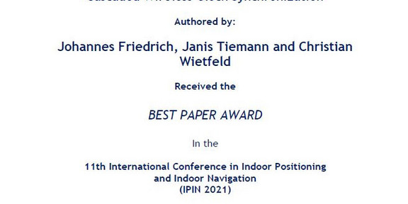 Best Paper Award certificate
