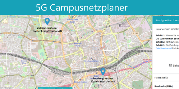 Screenshot from Campusnetzplaner