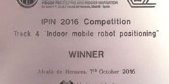 IPIN competition winner certificate