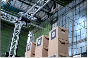 Boxes with a UAV in a cage
